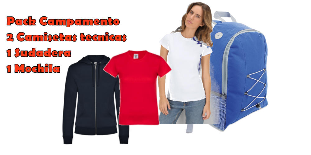 Collage con camisetas, sudadera, mochila